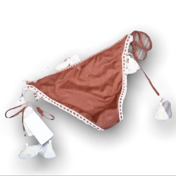 Ale by Alessandra Ever Suede Boho Bikini Bottom Size L - Picture 3 of 7
